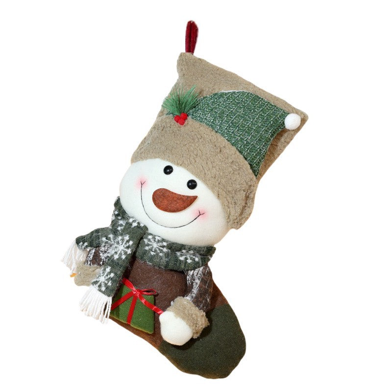 Christmas Stocking Decorations Xmas Tree Hanging Ornaments Large Gift Bag Cute Snowman Candy Bag Decorative Socks