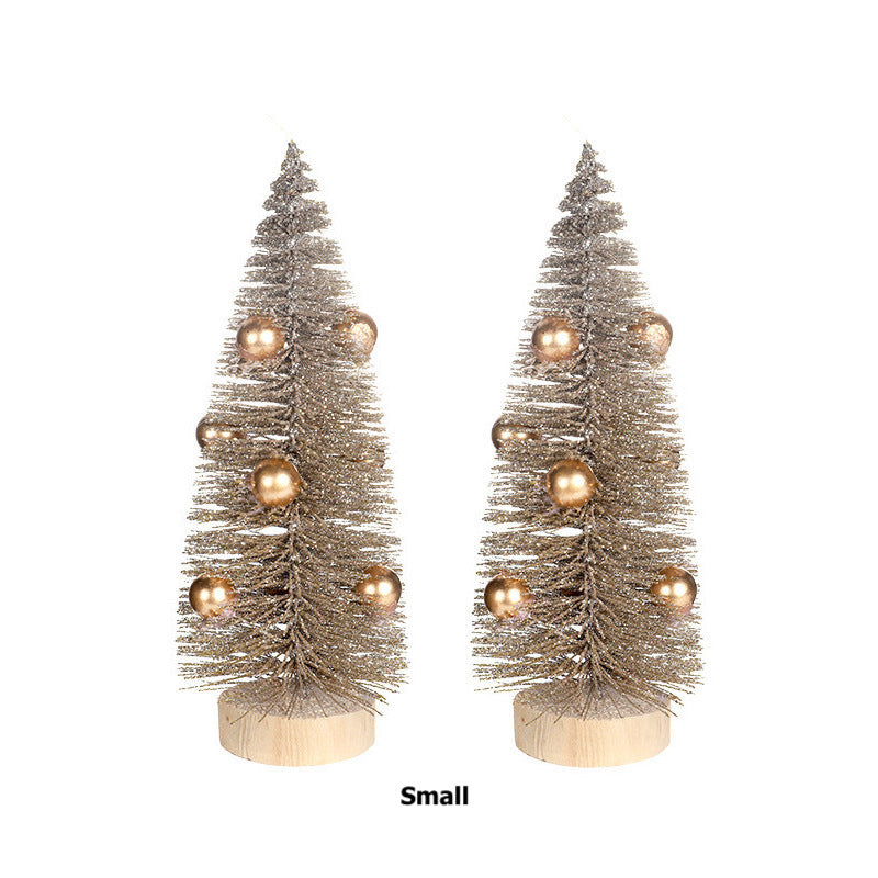 Christmas Decorations Mini Pine Needle Christmas Tree Desktop Micro Landscape Ornament