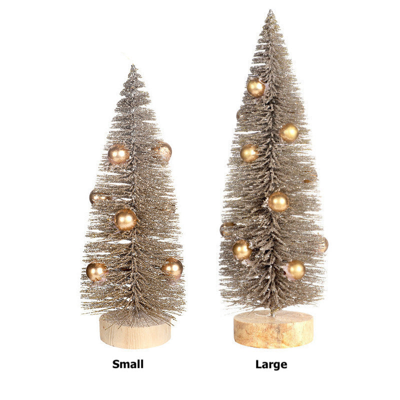 Christmas Decorations Mini Pine Needle Christmas Tree Desktop Micro Landscape Ornament