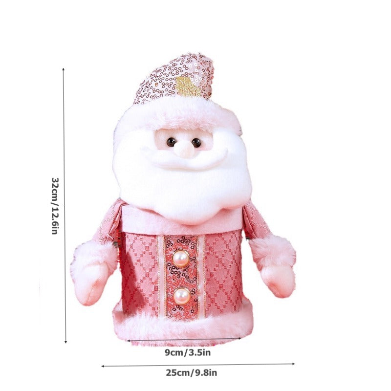 Cute Cartoon Santa Gift Box Christmas Decorations Snowman Candy Jar Ornaments Xmas Kids Gift Table Storage Box