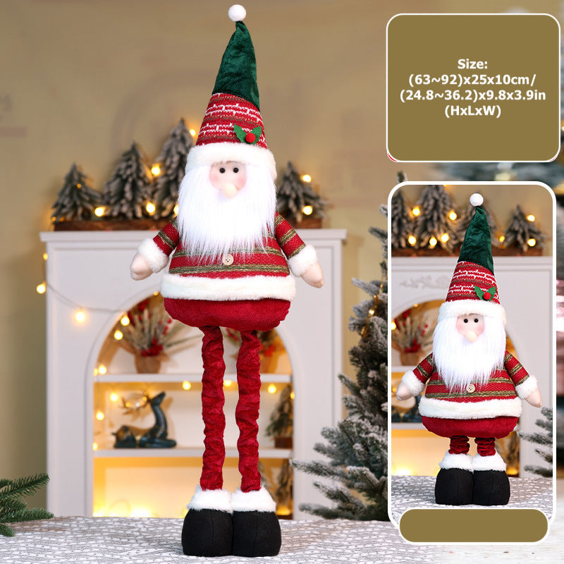 Christmas Decorations Stripe Santa Telescope Doll Snowman Deer Ornaments Gifts