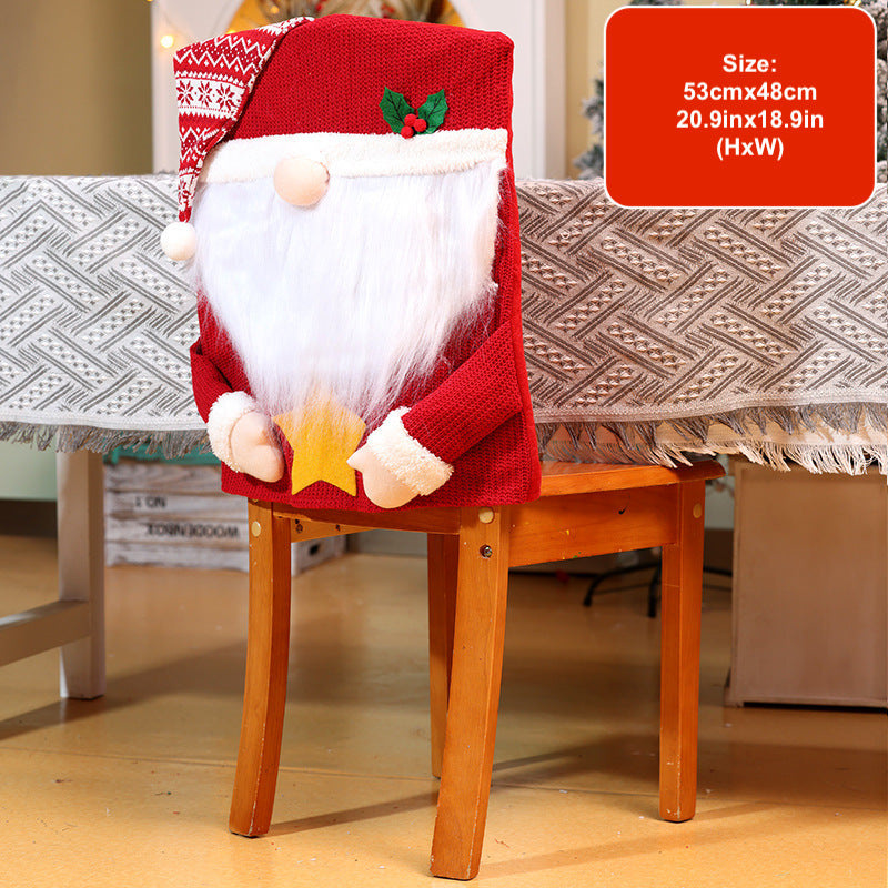 Christmas Decorations Faceless Santa Chair Covers Party Dinning Room Ornaments Snowman Seat Cover Festive Home Decor