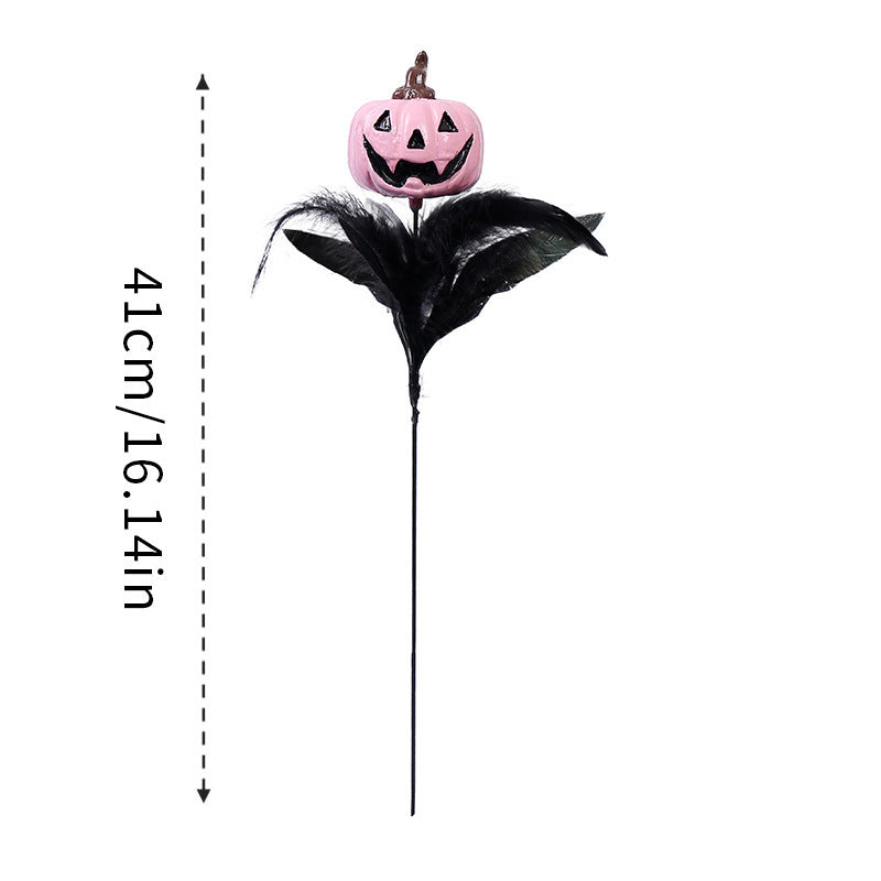 Halloween Decorations Skull Feather Branch DIY Pumpkin Bouquet Holiday Party Ornament Holiday Decor