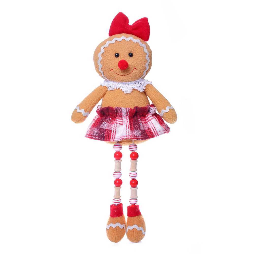 Christmas Decorations Gingerbread Man Doll Ornaments Wooden Beads Longlegs Gingerman Gnome Toy Xmas Gift