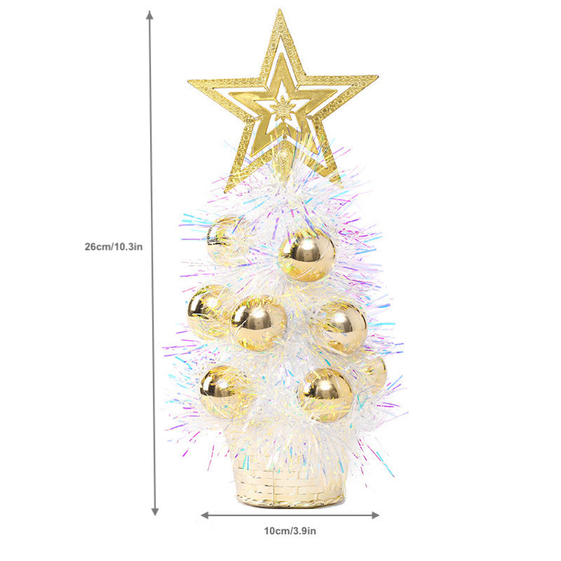 Mini Tinsel Christmas Tree Ornaments Christmas Decorations Hotel Party Tabletop Xmas Tree Home Decor