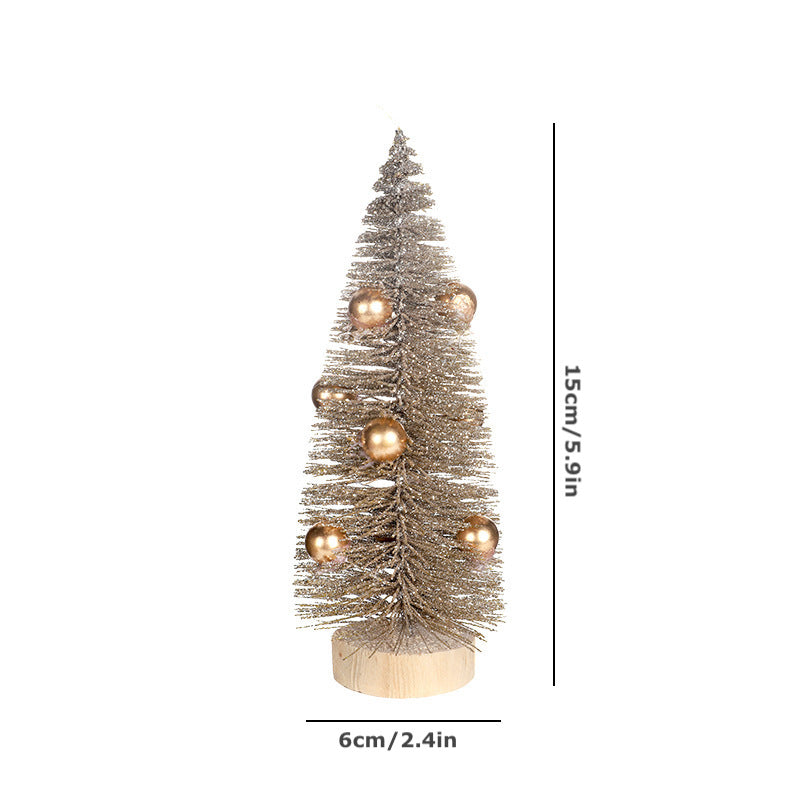Christmas Decorations Mini Pine Needle Christmas Tree Desktop Micro Landscape Ornament