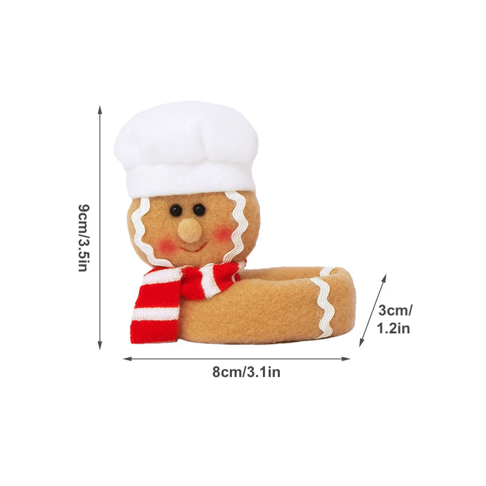 2/4PCS Cute Gingerbread Man Wine Cup Hug Christmas Decorations Lint Gingerman Bottle Covers Window Ornaments Festive Party Home Decor