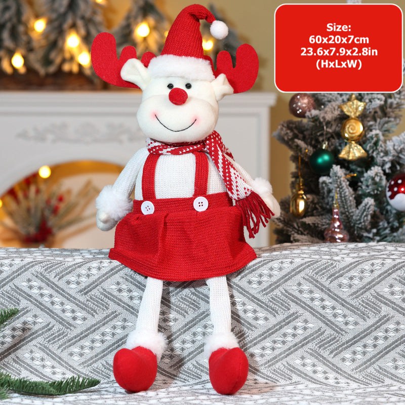 Christmas Decorations Cute Snowman Doll Longlegs Santa Ornaments Holiday Gift Festive Home Decor
