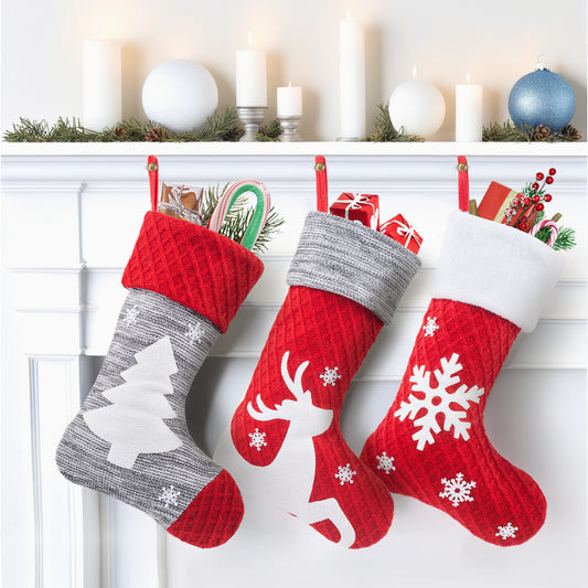 Christmas Decorations Candy Bag Embroider Christmas Stocking Gift Bag Hanging Ornaments