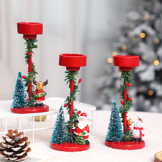 Christmas Tree Candle Holder Xmas Decorations Party Home Decor Desktop Ornaments Gift