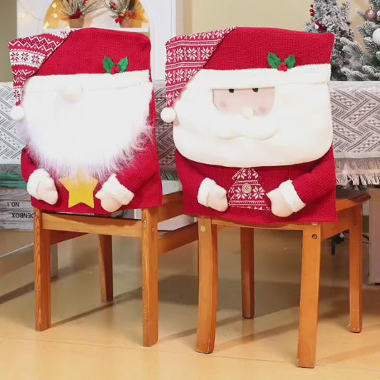 Christmas Decorations Faceless Santa Chair Covers Party Dinning Room Ornaments Snowman Seat Cover Festive Home Decor