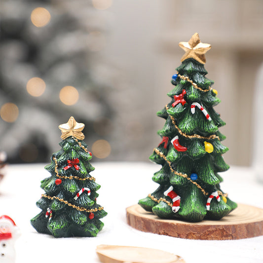 Christmas Decorations Mini Resign Christmas Tree Desktop Ornament Xmas Gift Holiday Party Home Decor