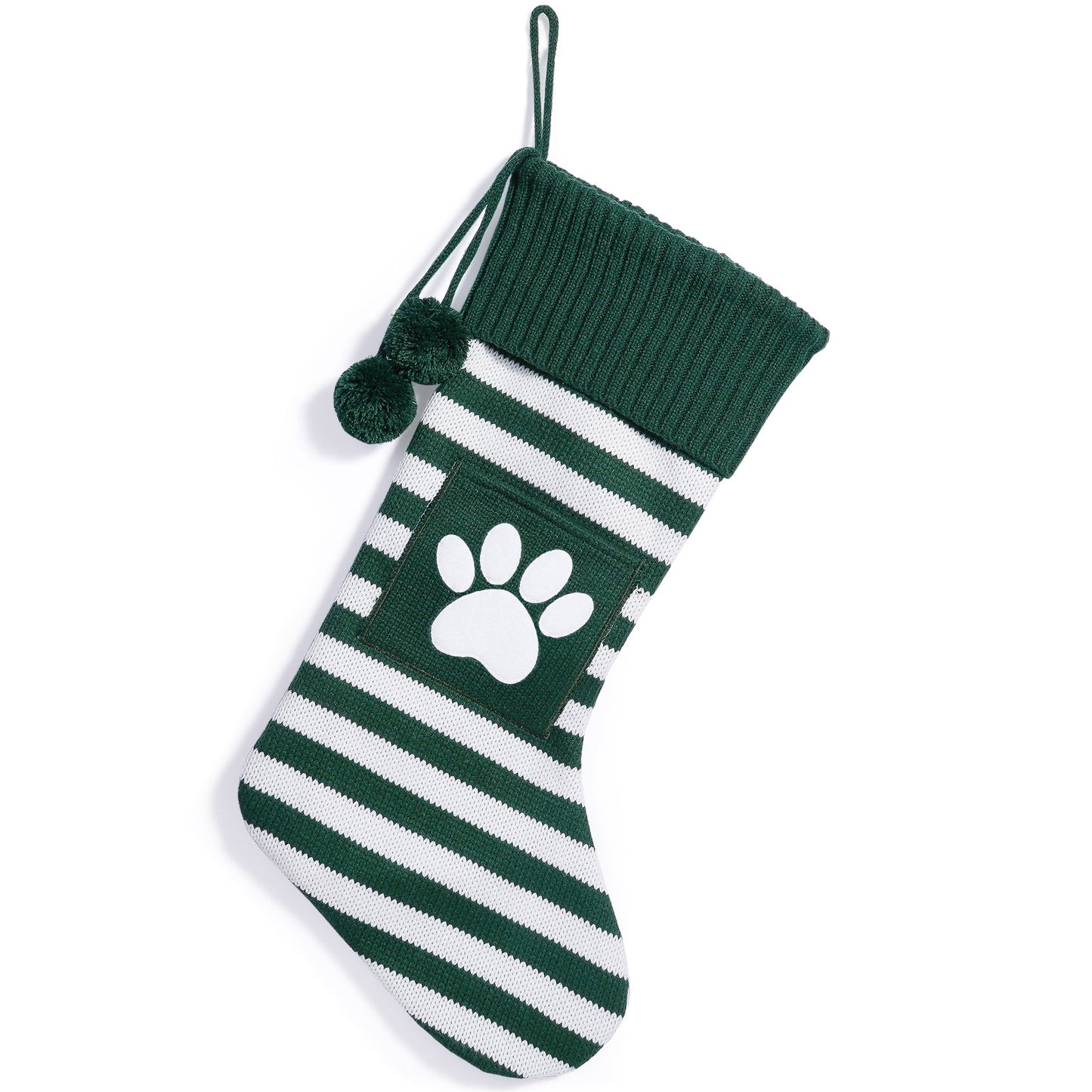 26 Letters Christmas Stockings Knitted Stripe Gift Bag Xmas Decorations Large Candy Bag Hanging Ornaments