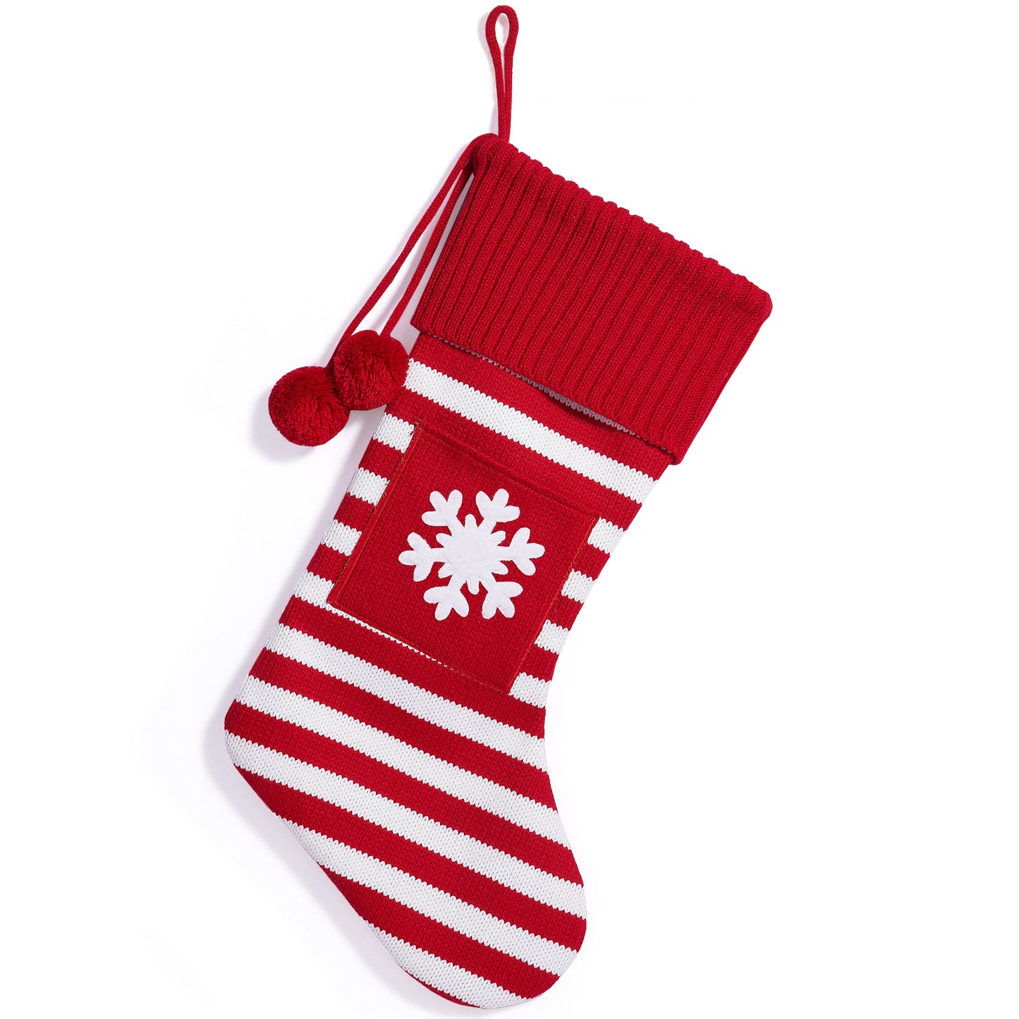 26 Letters Christmas Stockings Knitted Stripe Gift Bag Xmas Decorations Large Candy Bag Hanging Ornaments