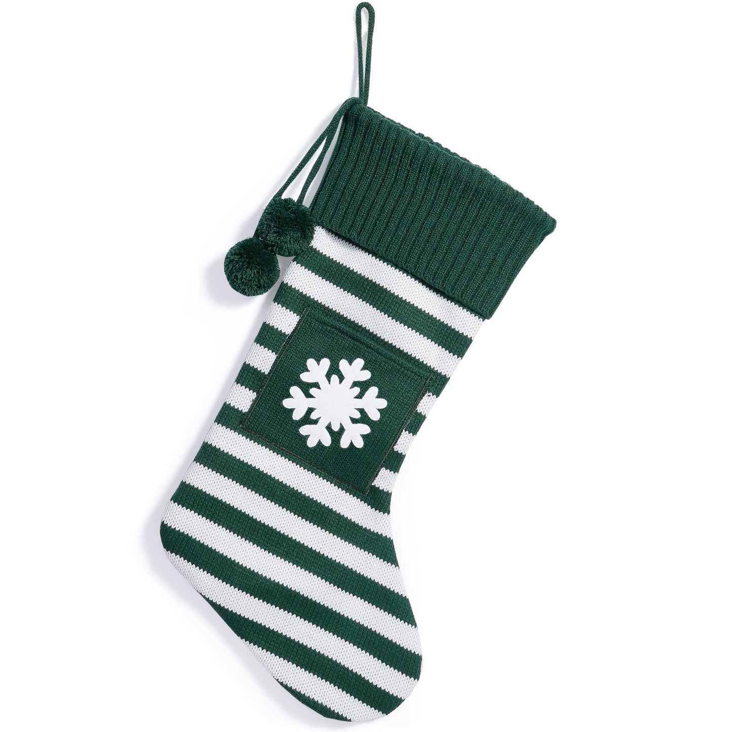 26 Letters Christmas Stockings Knitted Stripe Gift Bag Xmas Decorations Large Candy Bag Hanging Ornaments
